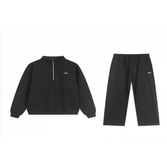 ALO Dark Gray Half-Zip Straight Suit